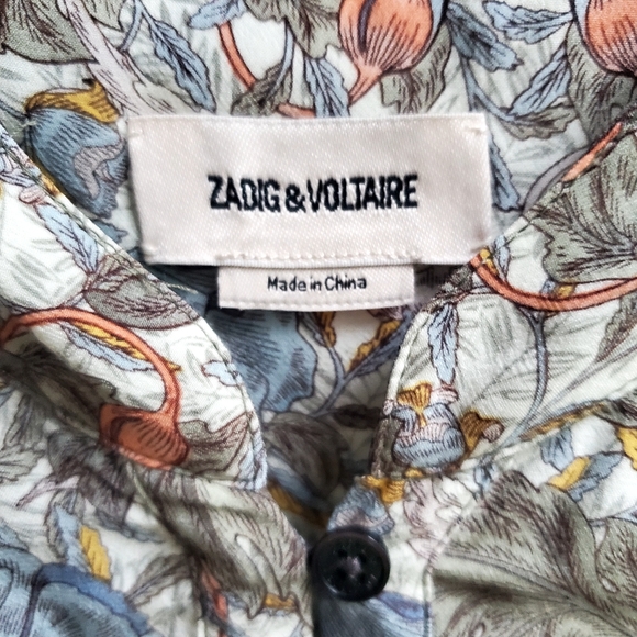 Zadig & Voltaire Diamante Blouse British Flowers size L - Picture 1 of 13
